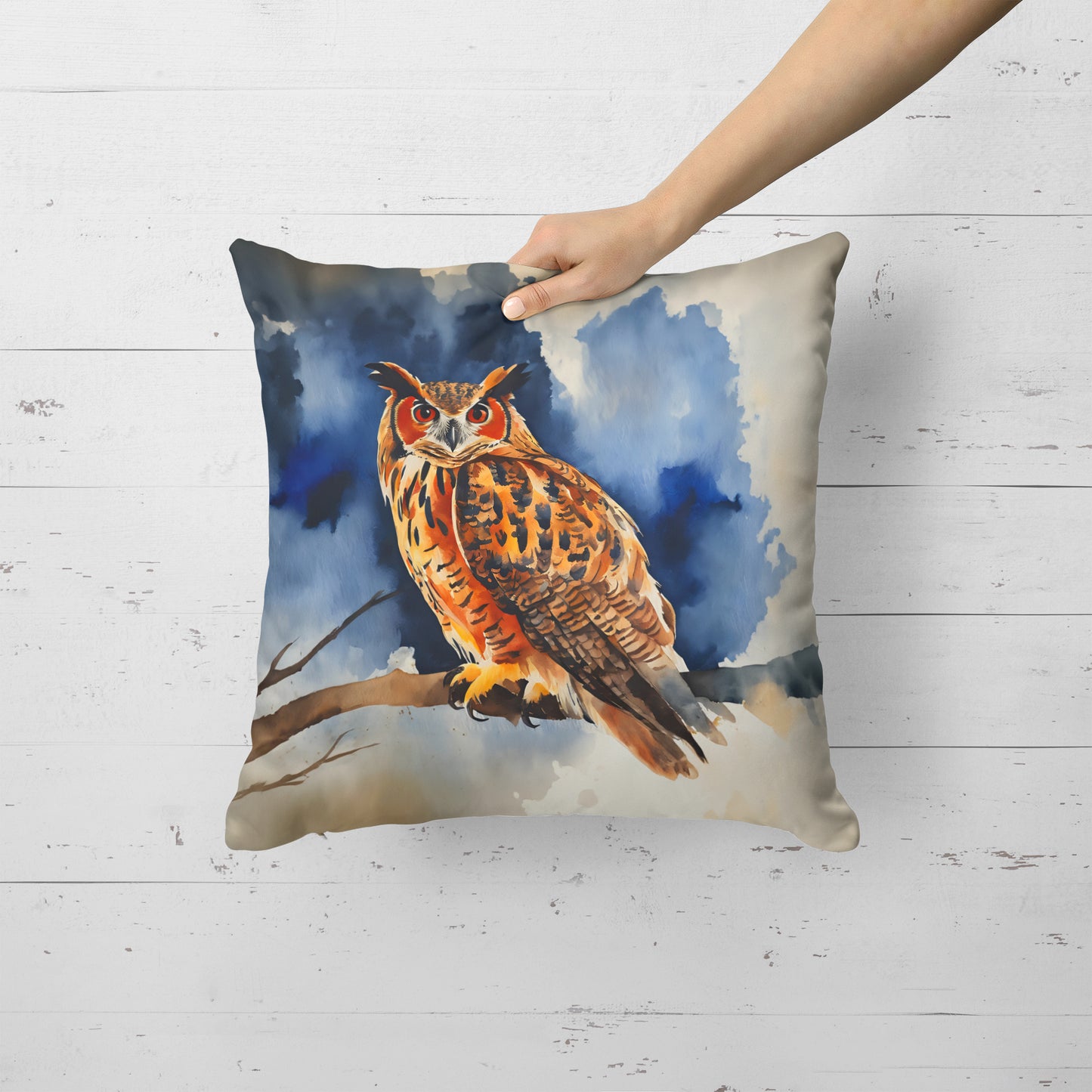 Eurasian Eagle Owl Throw Pillow