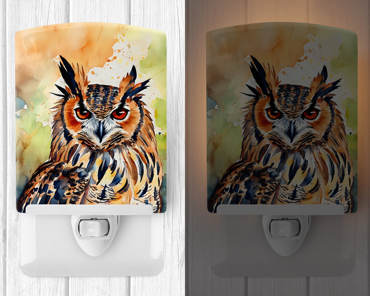 Eurasian Eagle Owl Ceramic Night Light