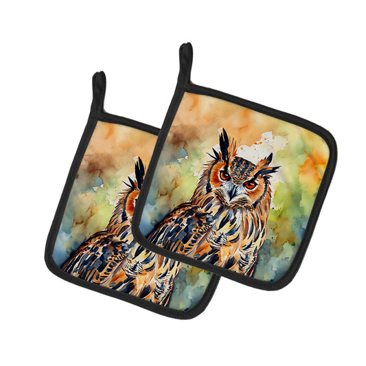 Buy this Eurasian Eagle Owl Pair of Pot Holders