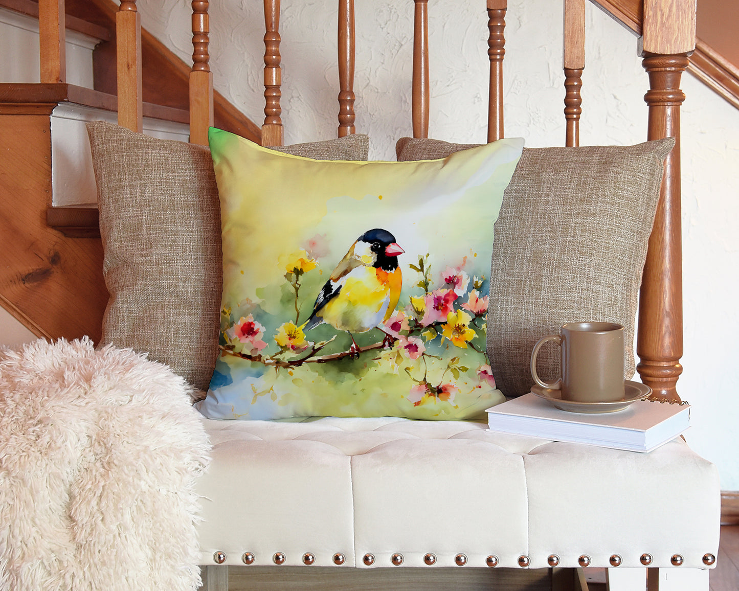 Goldfinch Throw Pillow