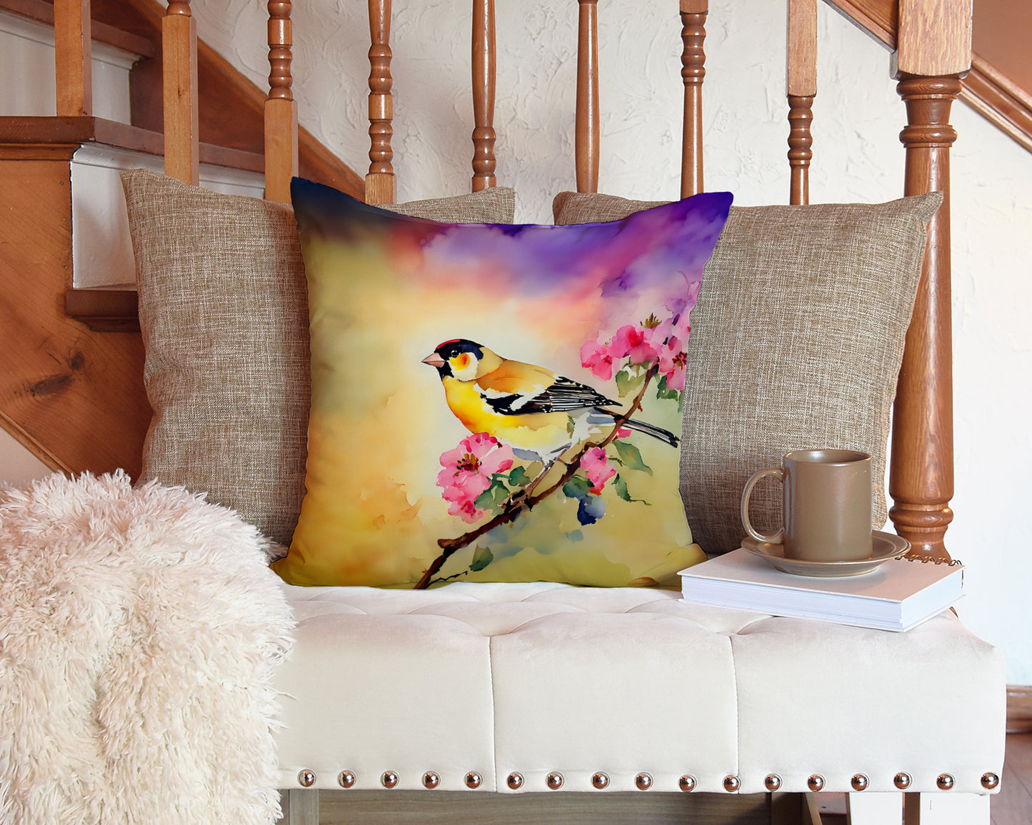 Goldfinch Throw Pillow