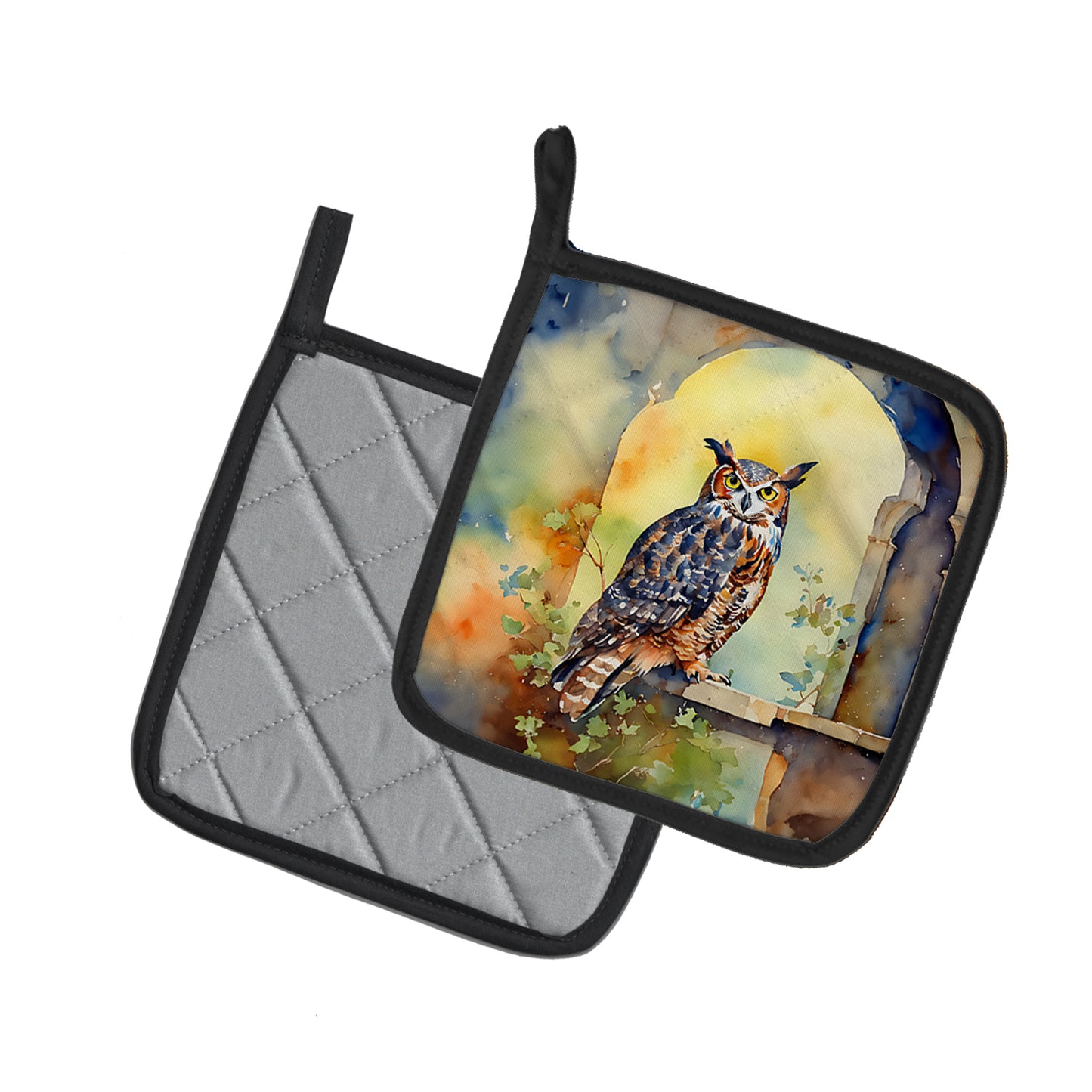 Great Horned Owl Pair of Pot Holders