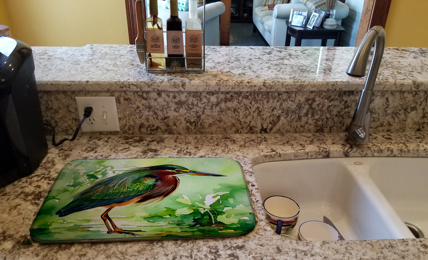 Green Heron Dish Drying Mat