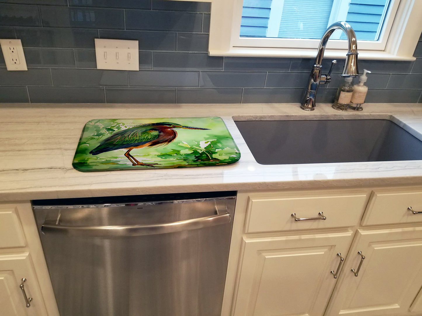 Green Heron Dish Drying Mat