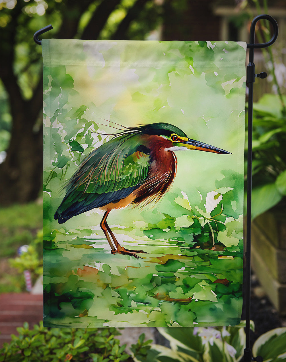 Green Heron Garden Flag