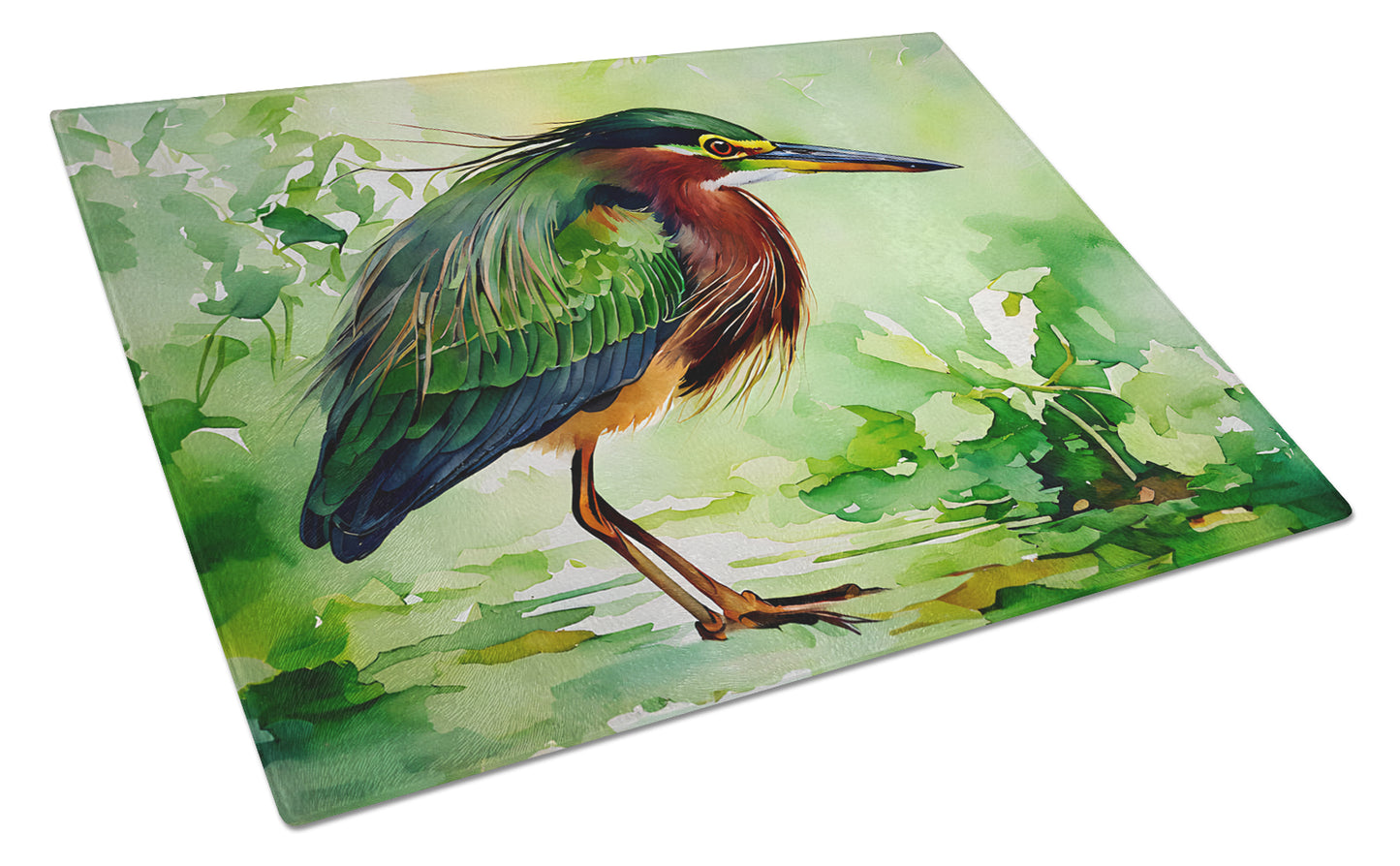 Buy this Green Heron Glass Cutting Board