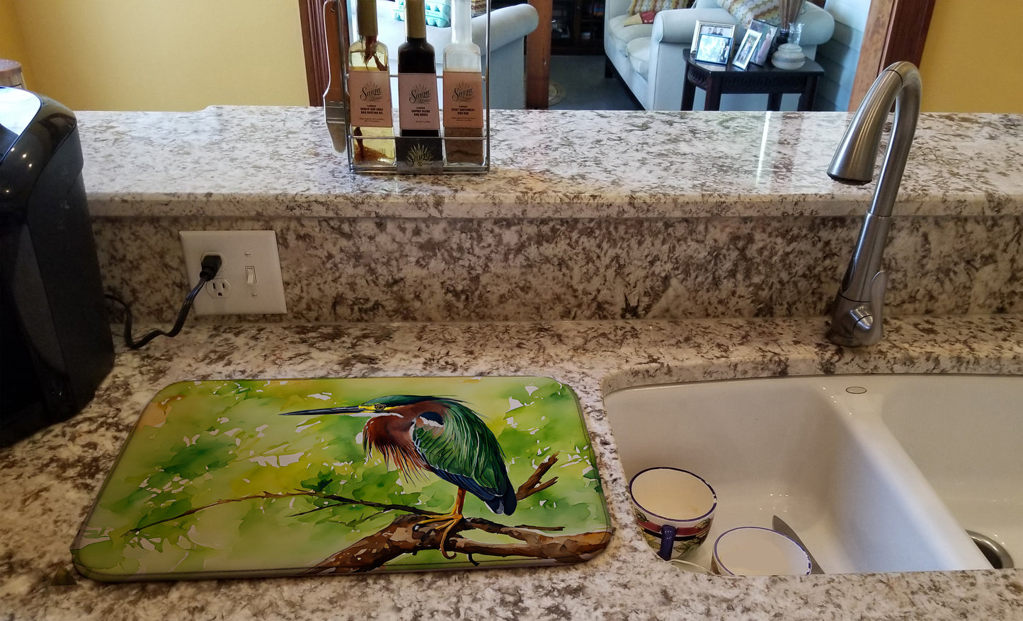 Green Heron Dish Drying Mat