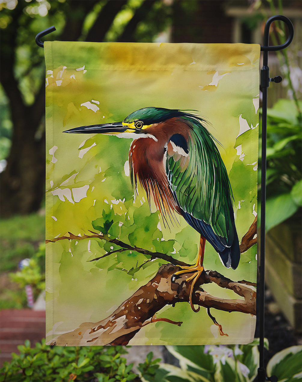 Green Heron Garden Flag