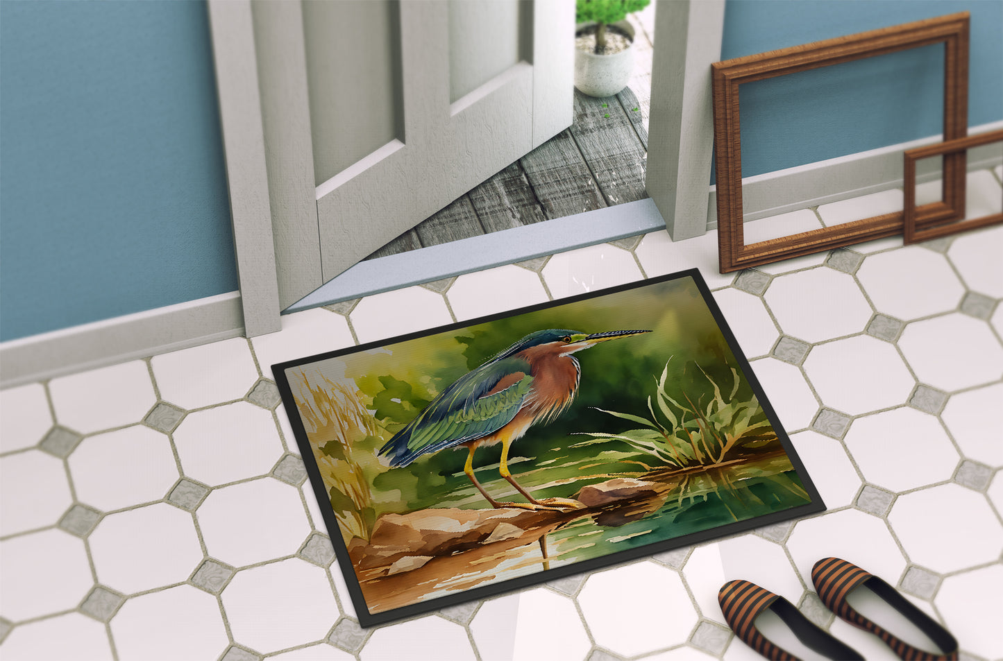 Green Heron Doormat