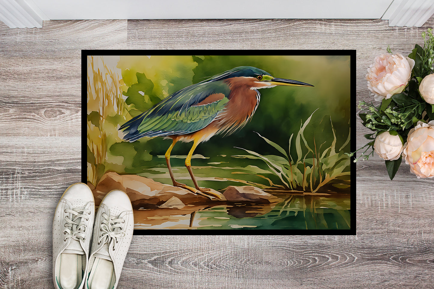 Green Heron Doormat