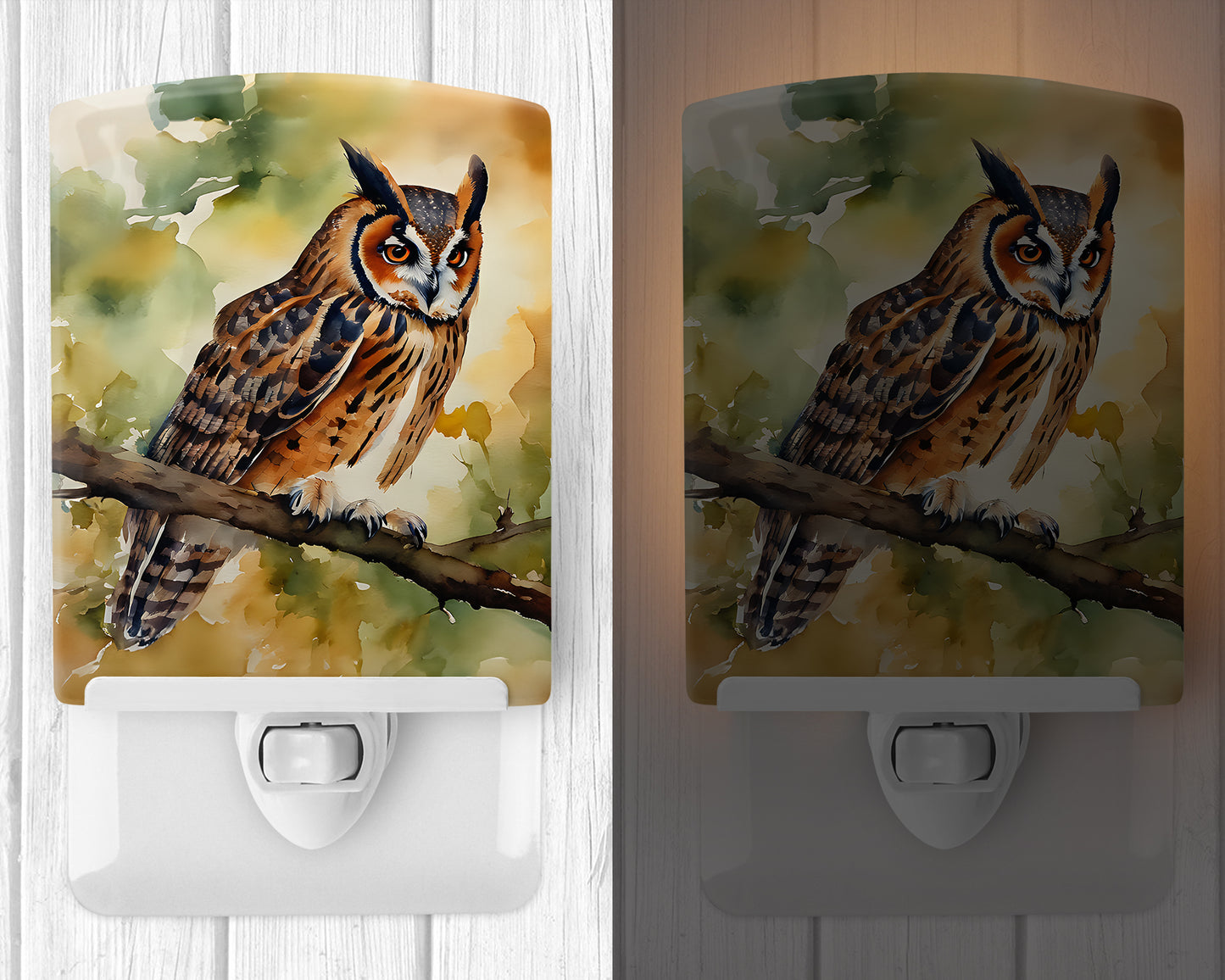 Long-Eared Owl Ceramic Night Light