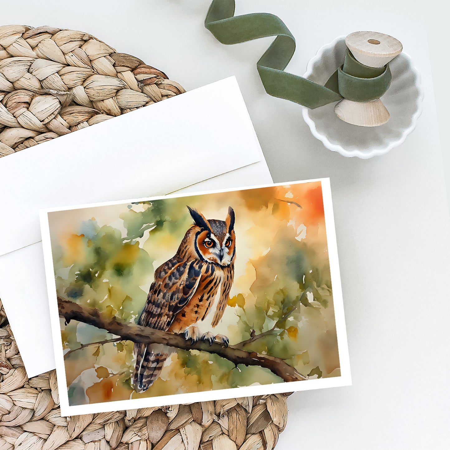 Long-Eared Owl Greeting Cards Pack of 8