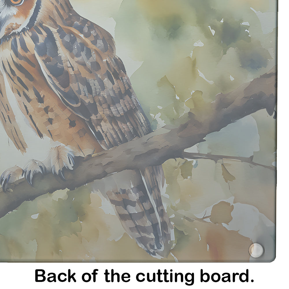 Long-Eared Owl Glass Cutting Board