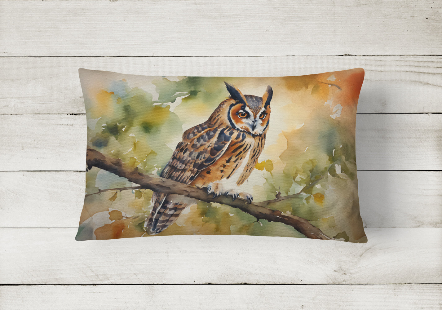 Long-Eared Owl Throw Pillow