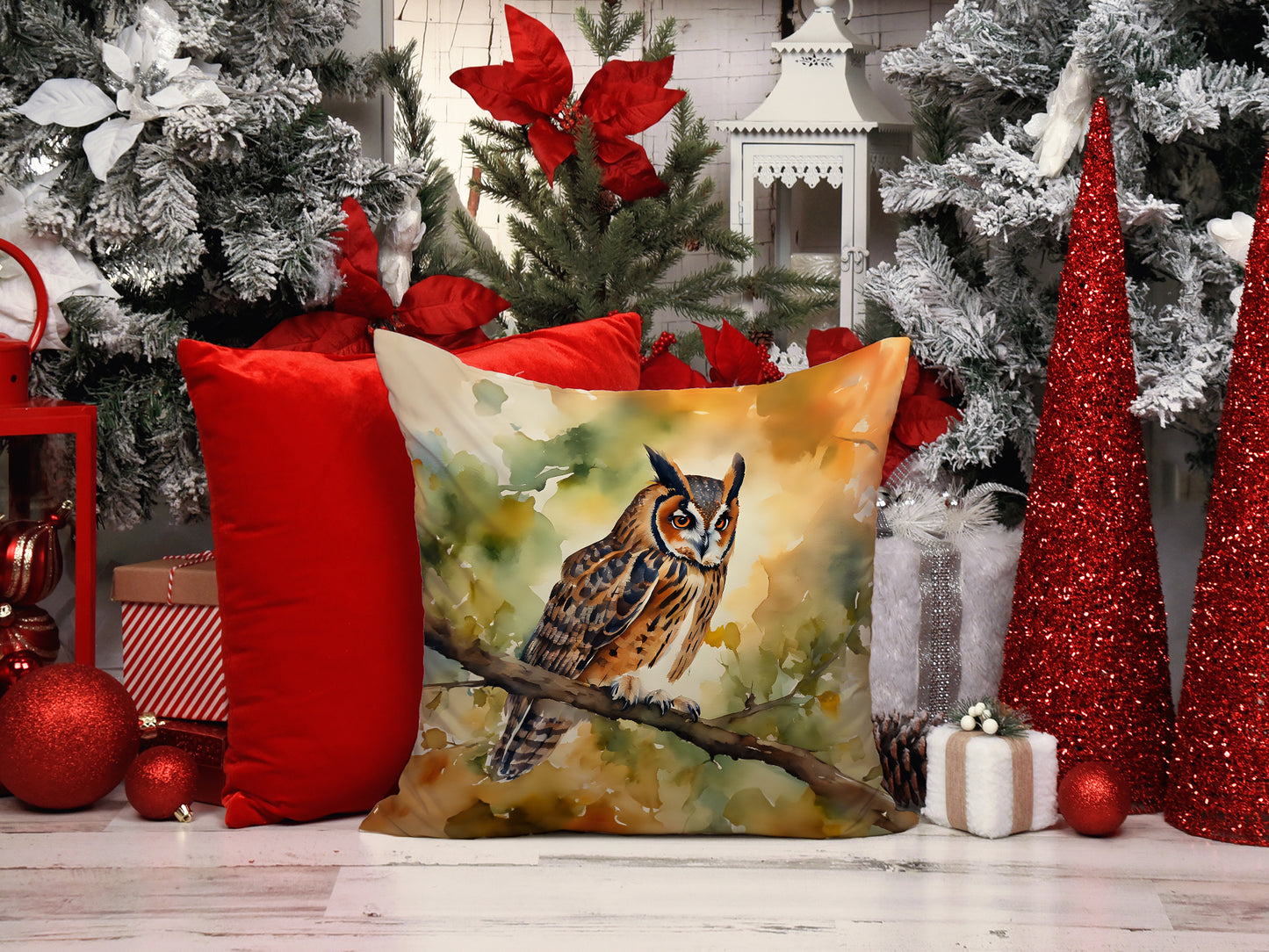 Long-Eared Owl Throw Pillow