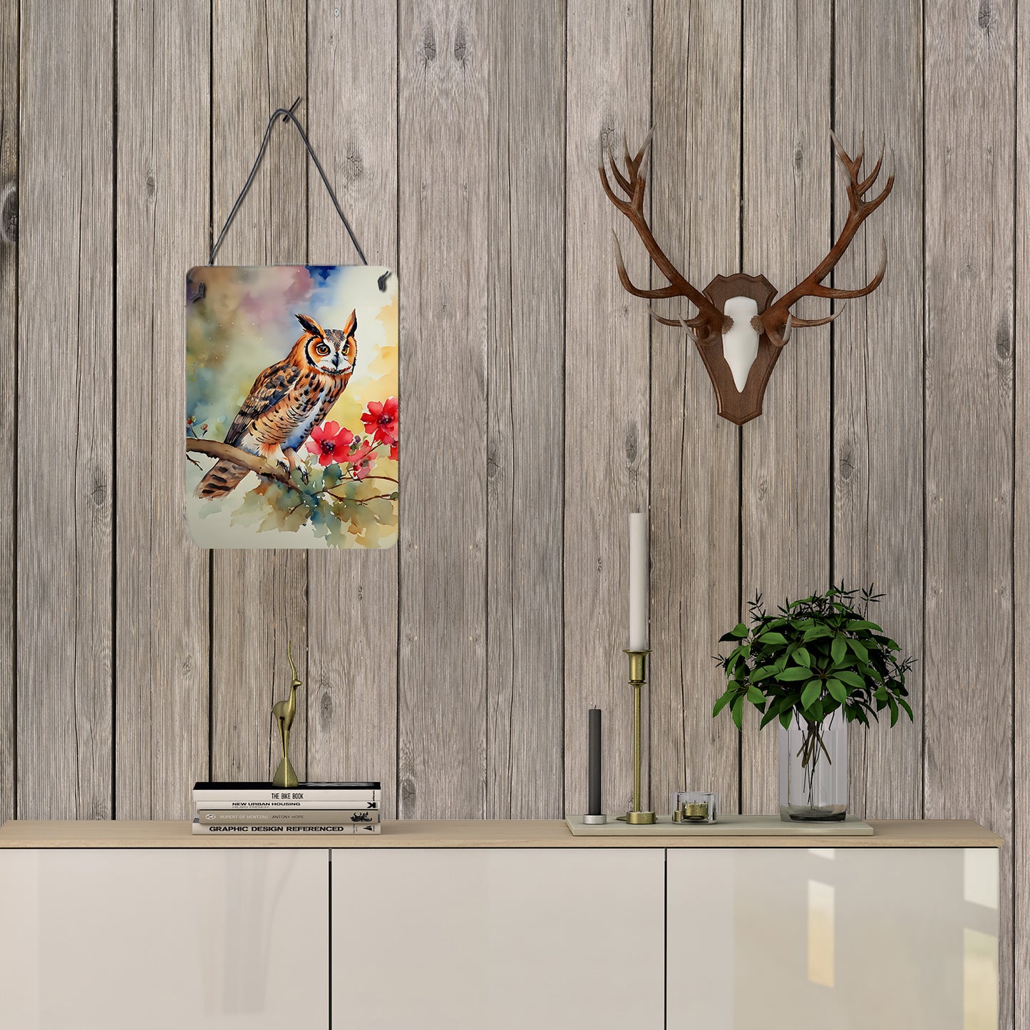 Long-Eared Owl Wall or Door Hanging Prints