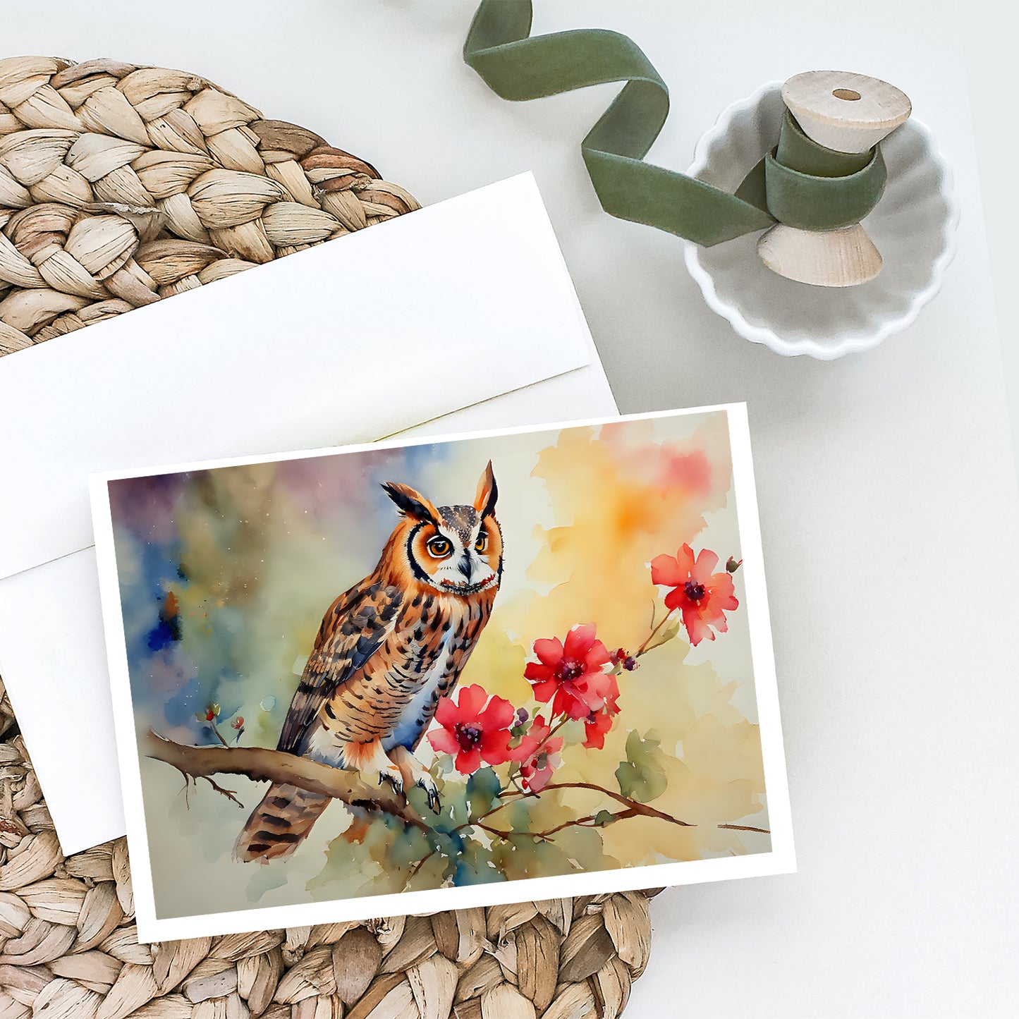 Long-Eared Owl Greeting Cards Pack of 8