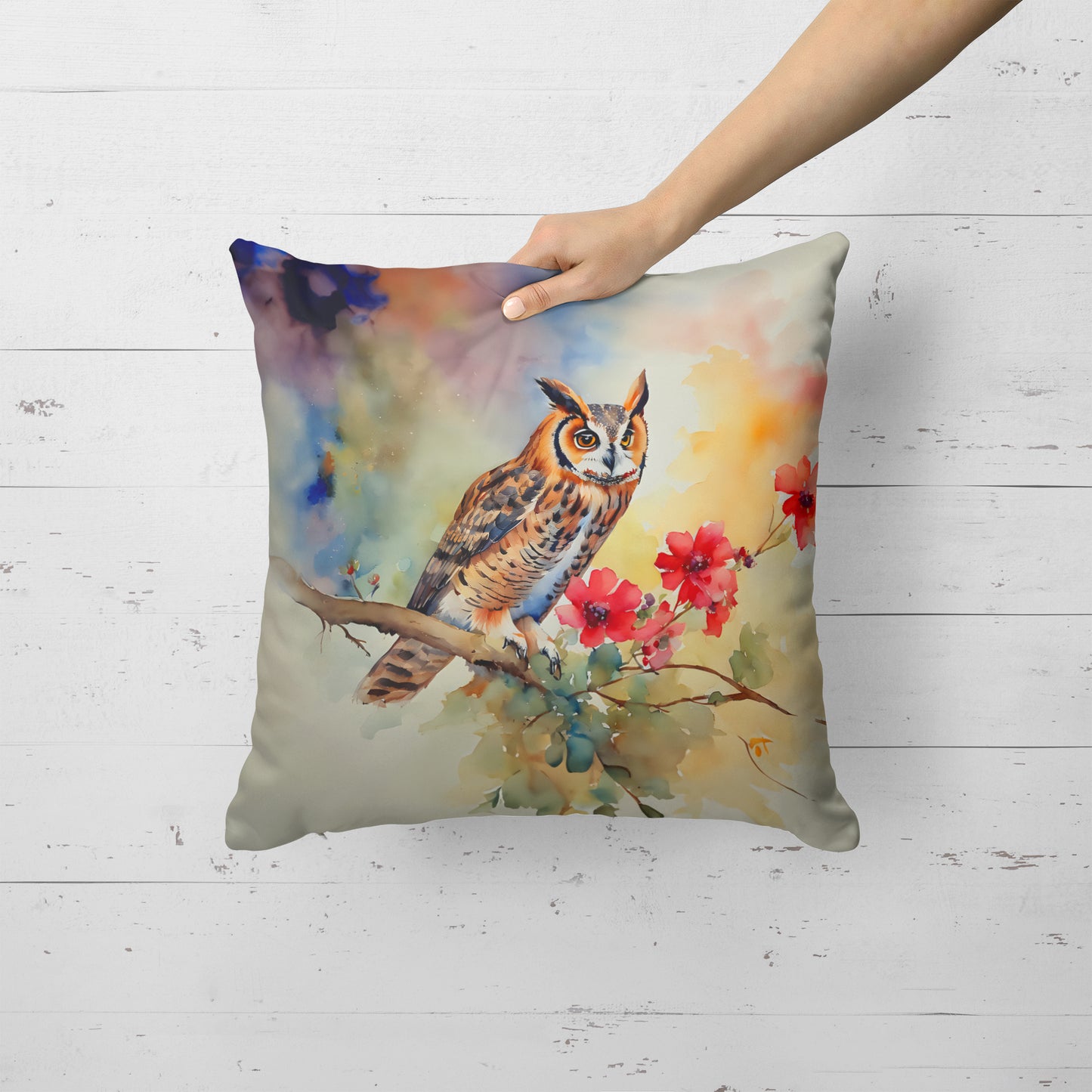 Long-Eared Owl Throw Pillow