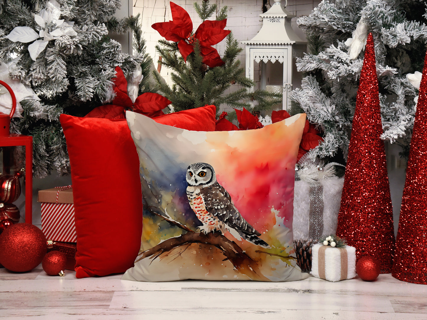 Northern Hawk Owl Throw Pillow