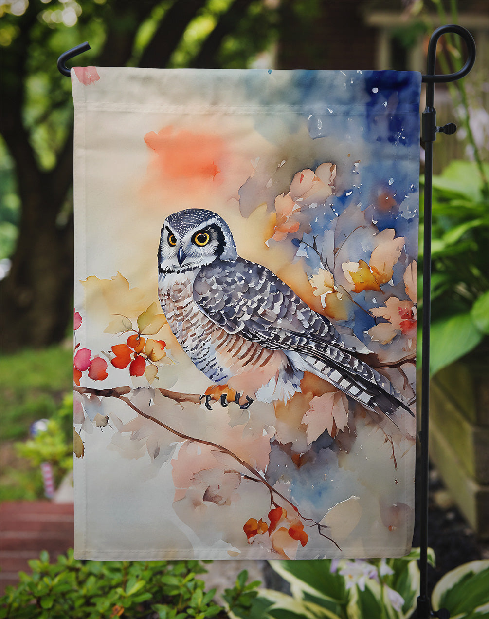 Northern Hawk Owl Garden Flag