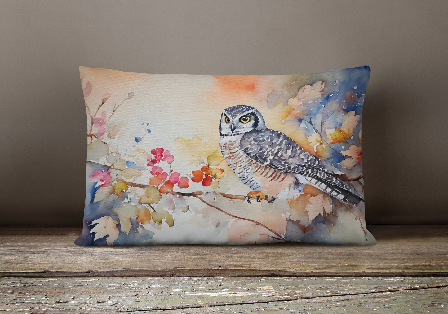 Northern Hawk Owl Throw Pillow