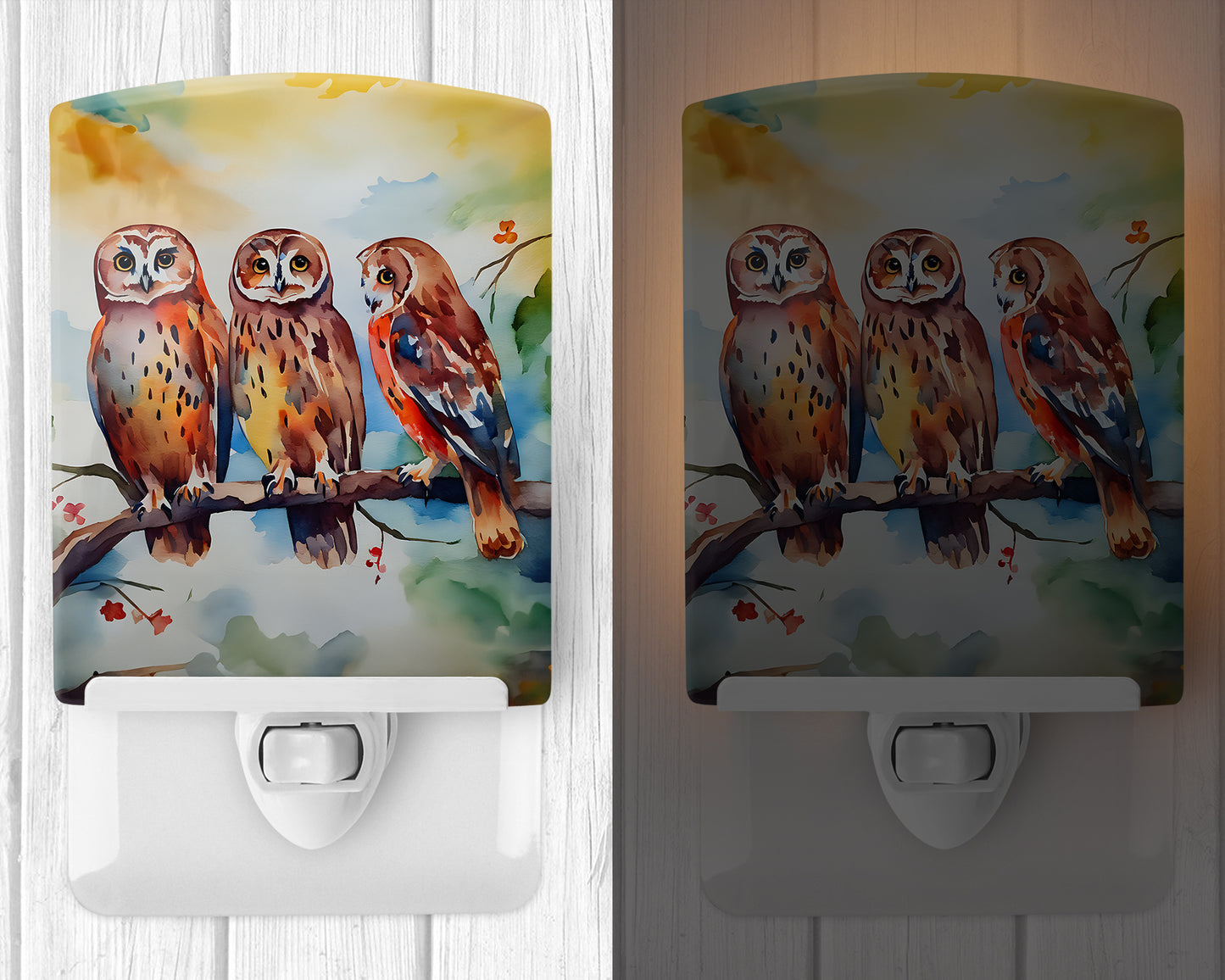 Owls Ceramic Night Light