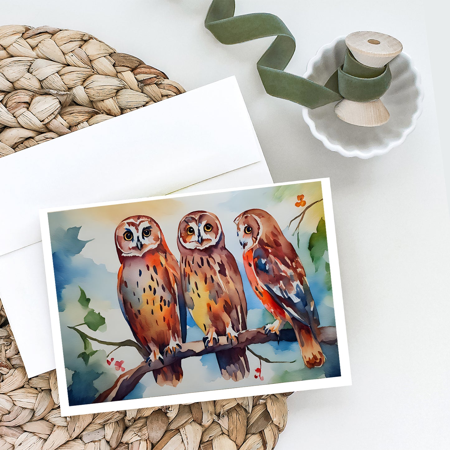 Owls Greeting Cards Pack of 8