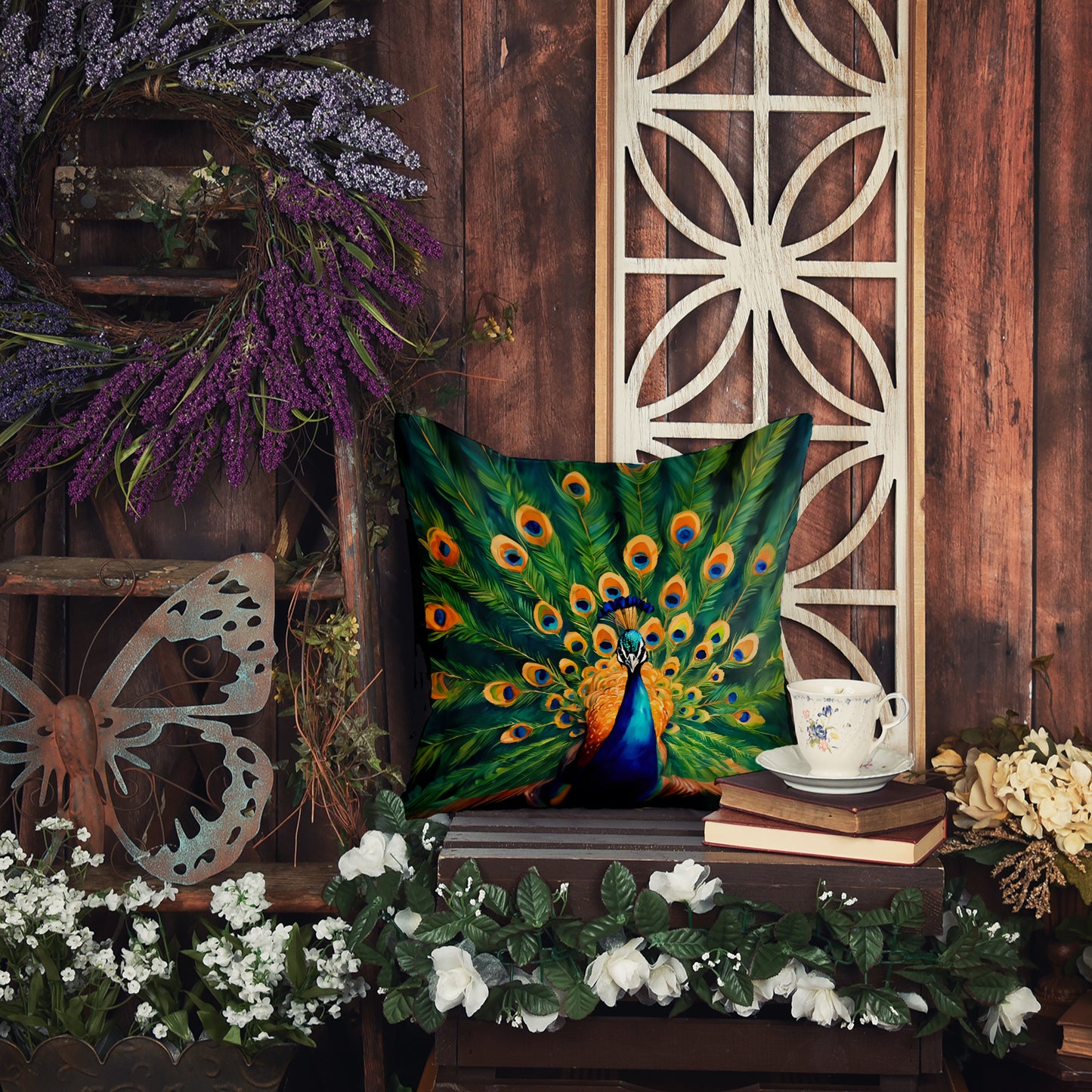 Peacock Throw Pillow