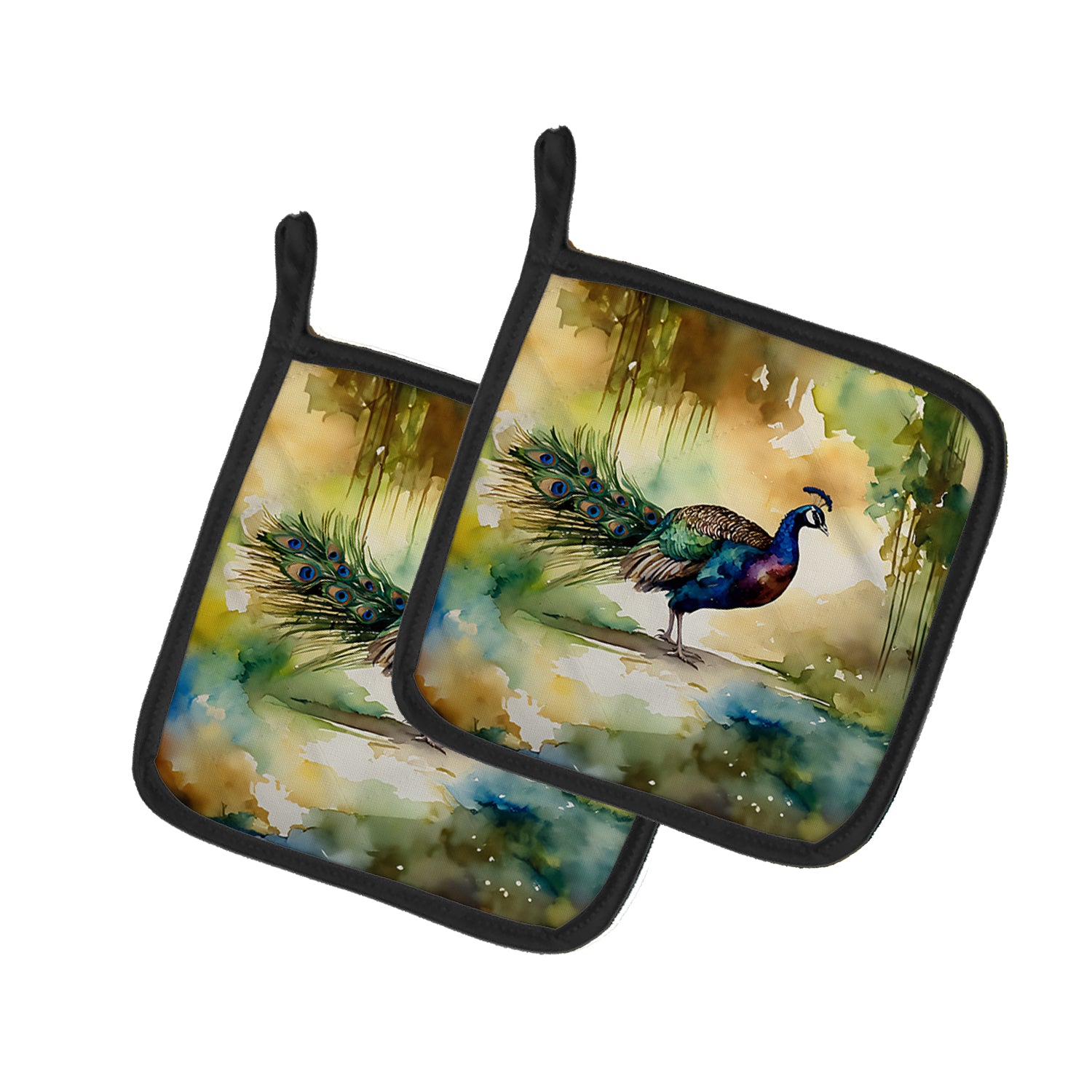 Buy this Peacock Pair of Pot Holders