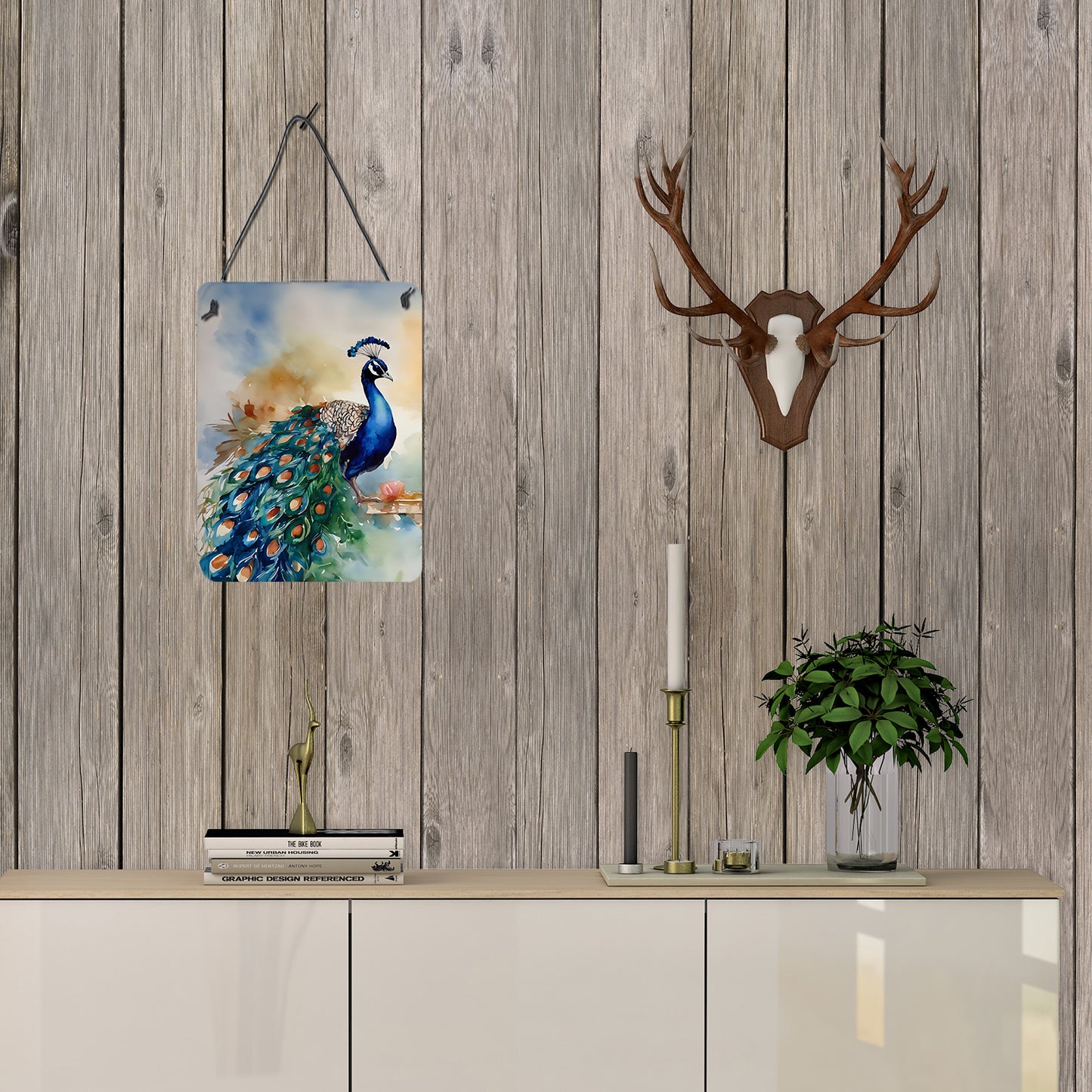 Peacock Wall or Door Hanging Prints