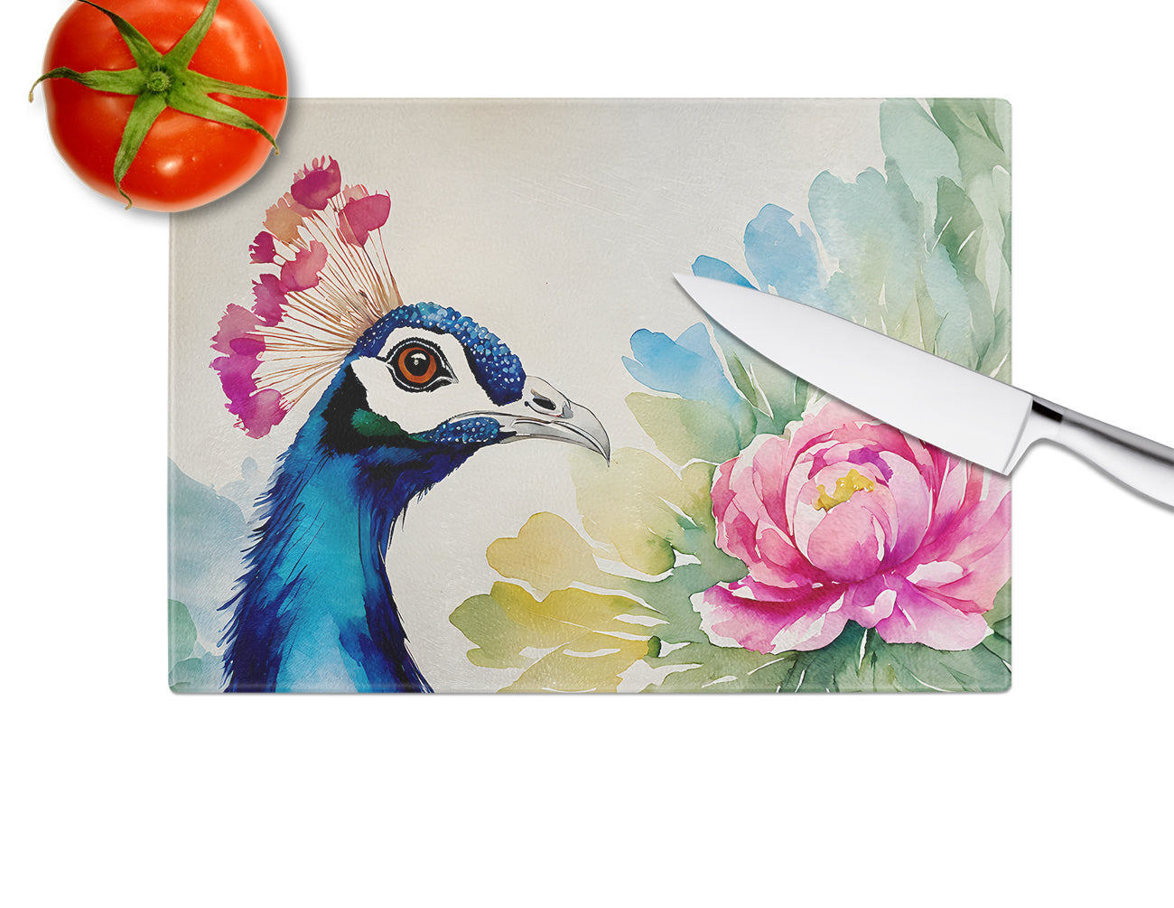 Peacock Glass Cutting Board