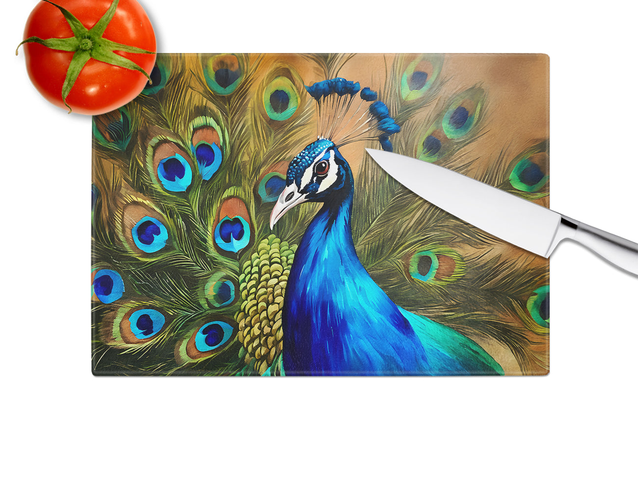 Peacock Glass Cutting Board