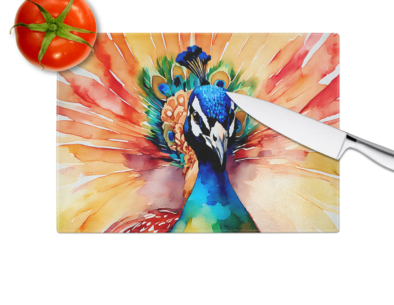 Peacock Glass Cutting Board