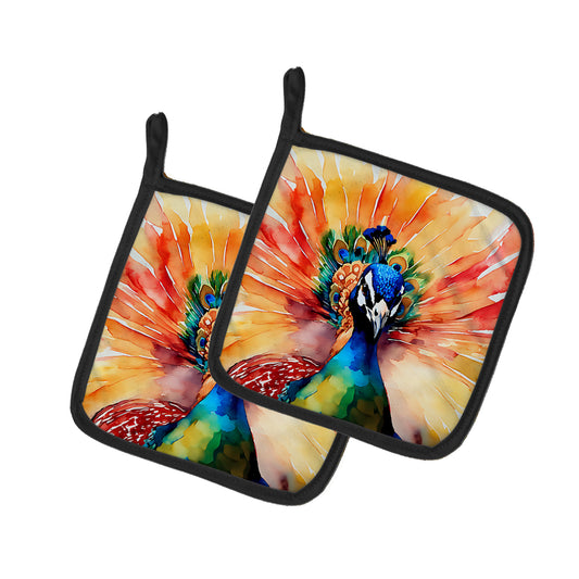 Buy this Peacock Pair of Pot Holders