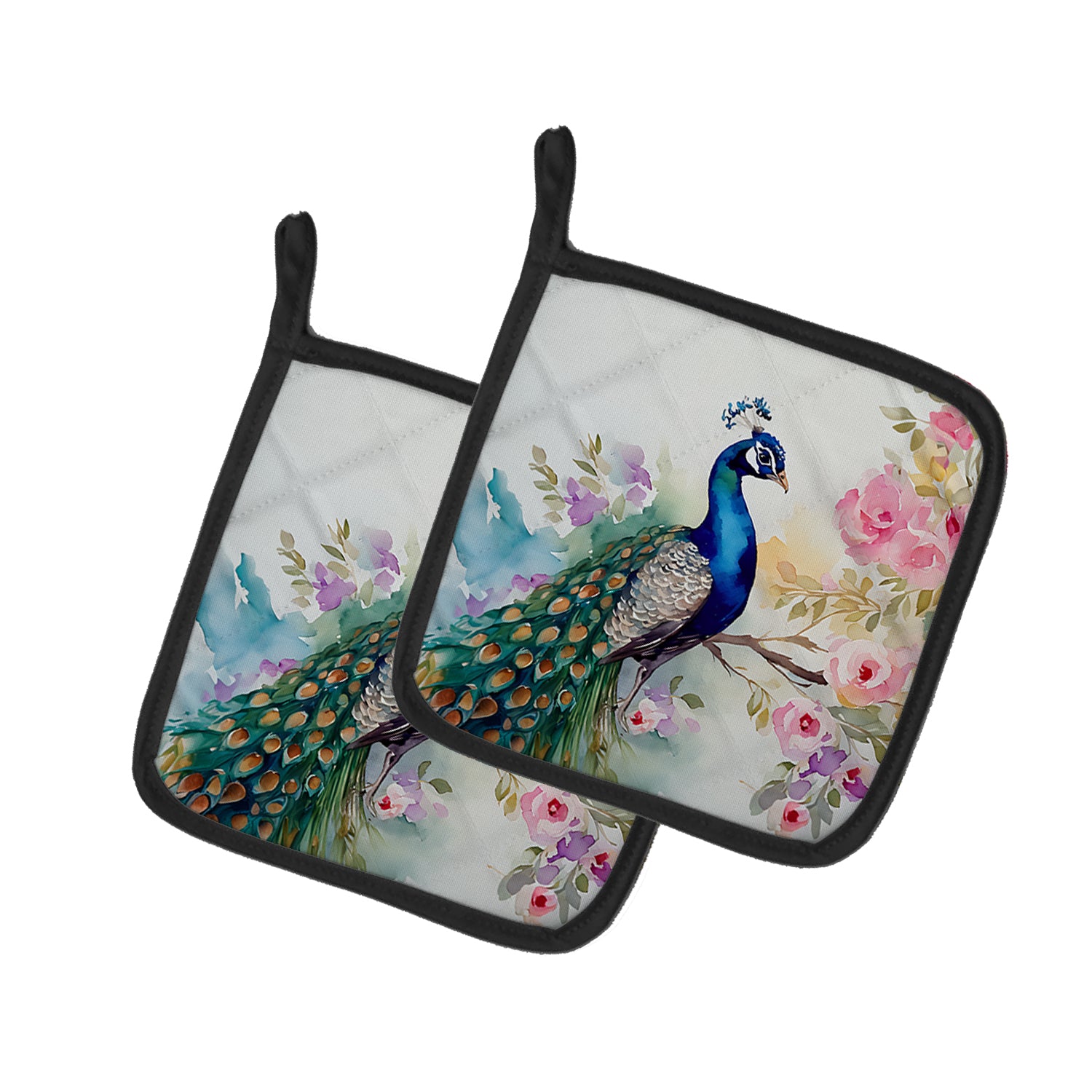 Buy this Peacock Pair of Pot Holders