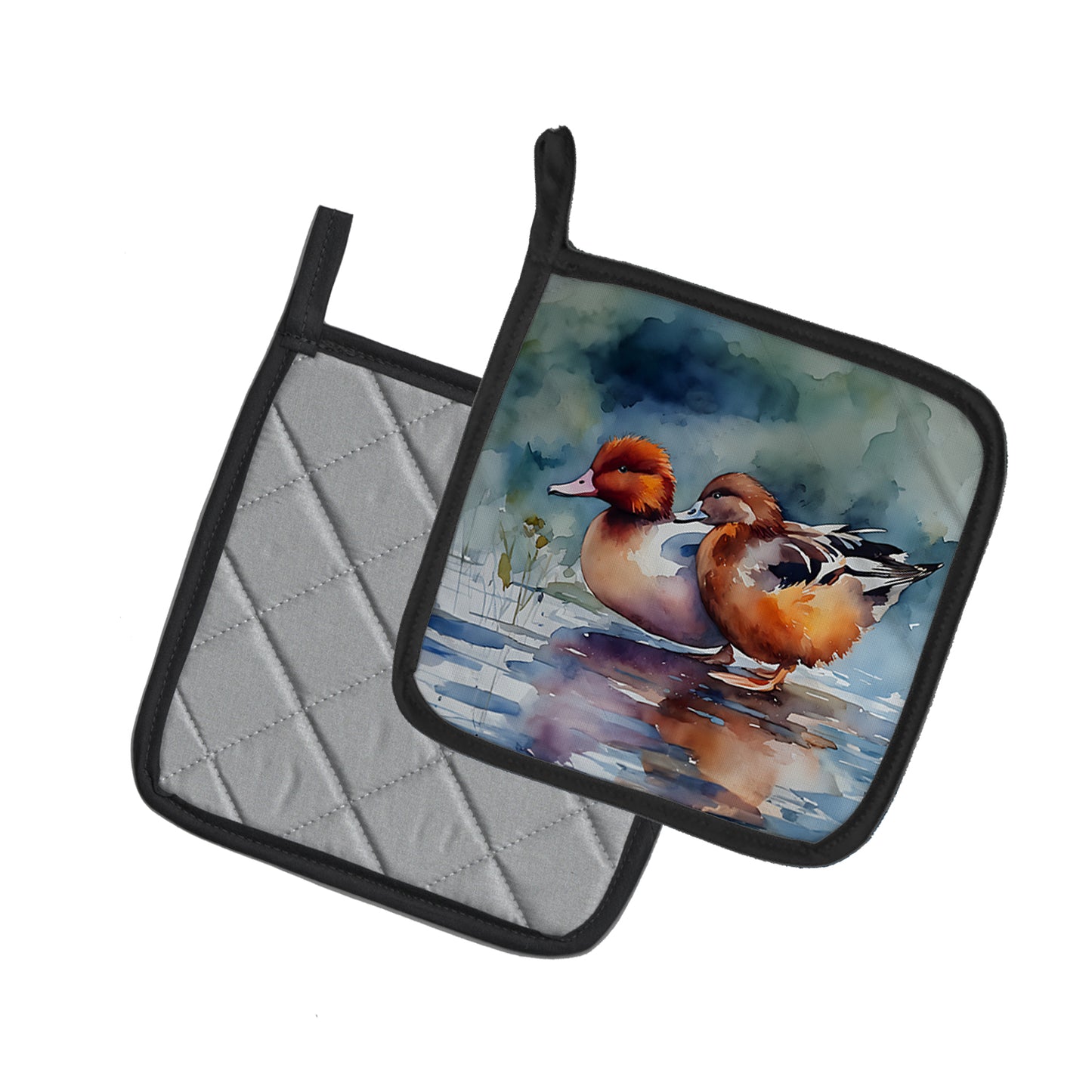 Redhead Duck Pair of Pot Holders