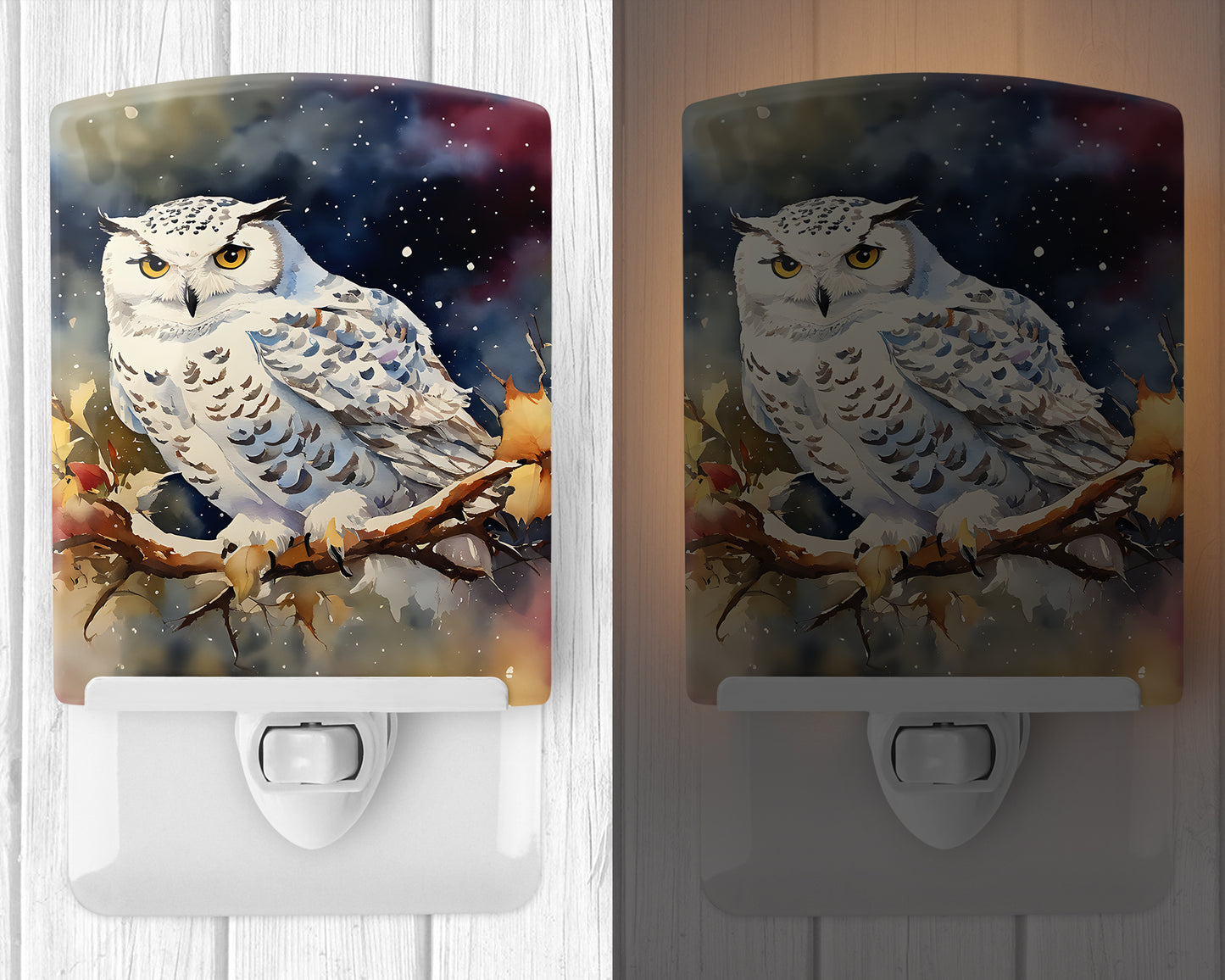 Snowy Owl Ceramic Night Light