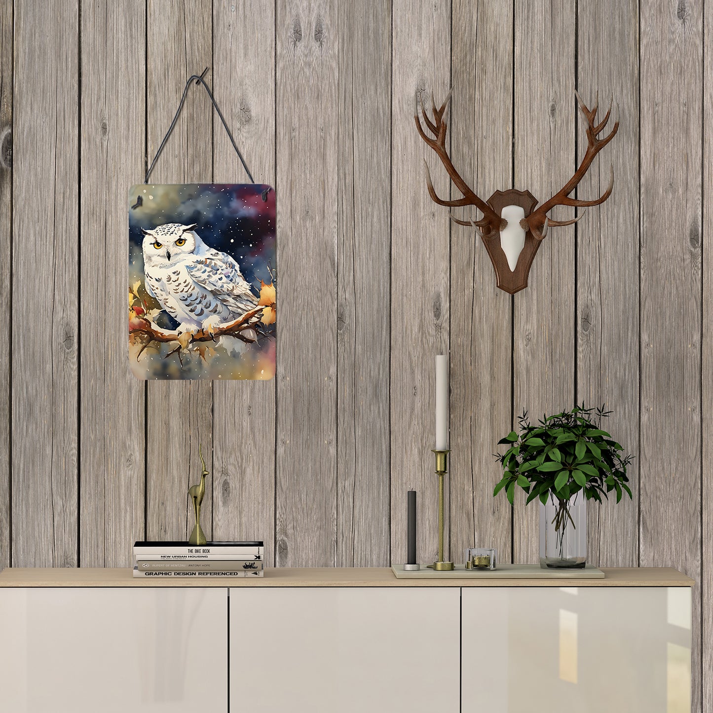 Snowy Owl Wall or Door Hanging Prints