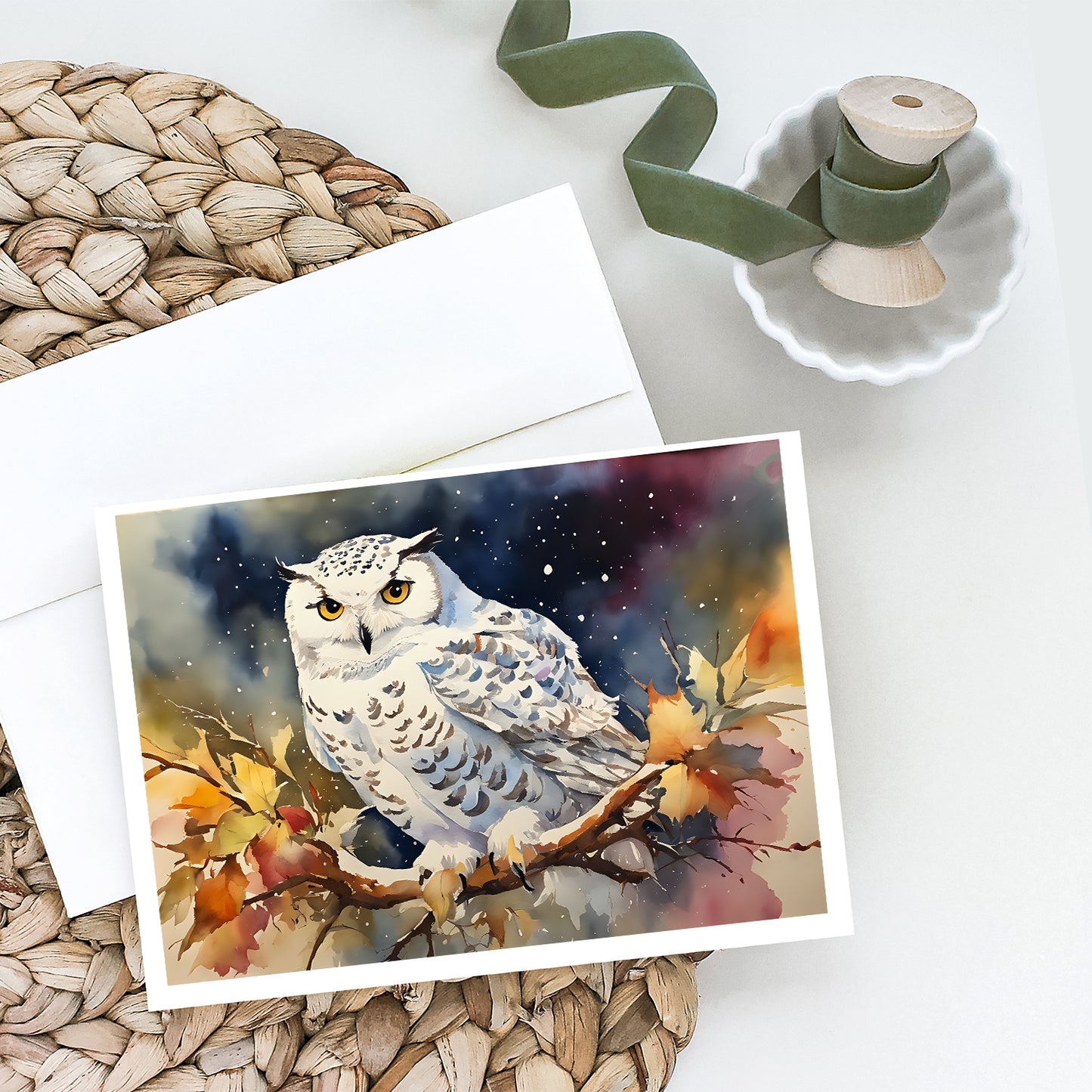 Snowy Owl Greeting Cards Pack of 8