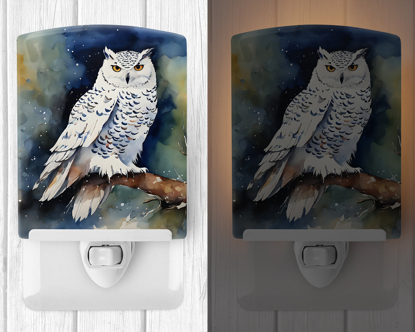 Snowy Owl Ceramic Night Light