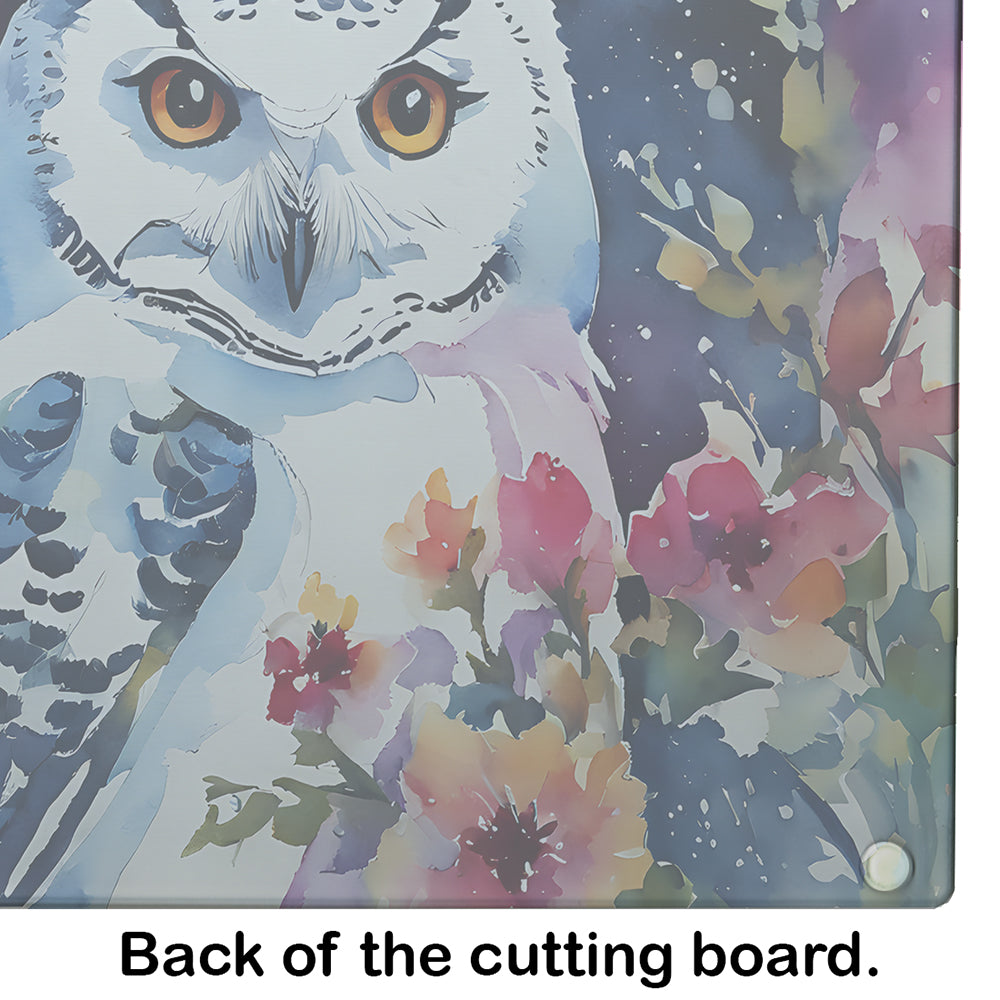 Snowy Owl Glass Cutting Board