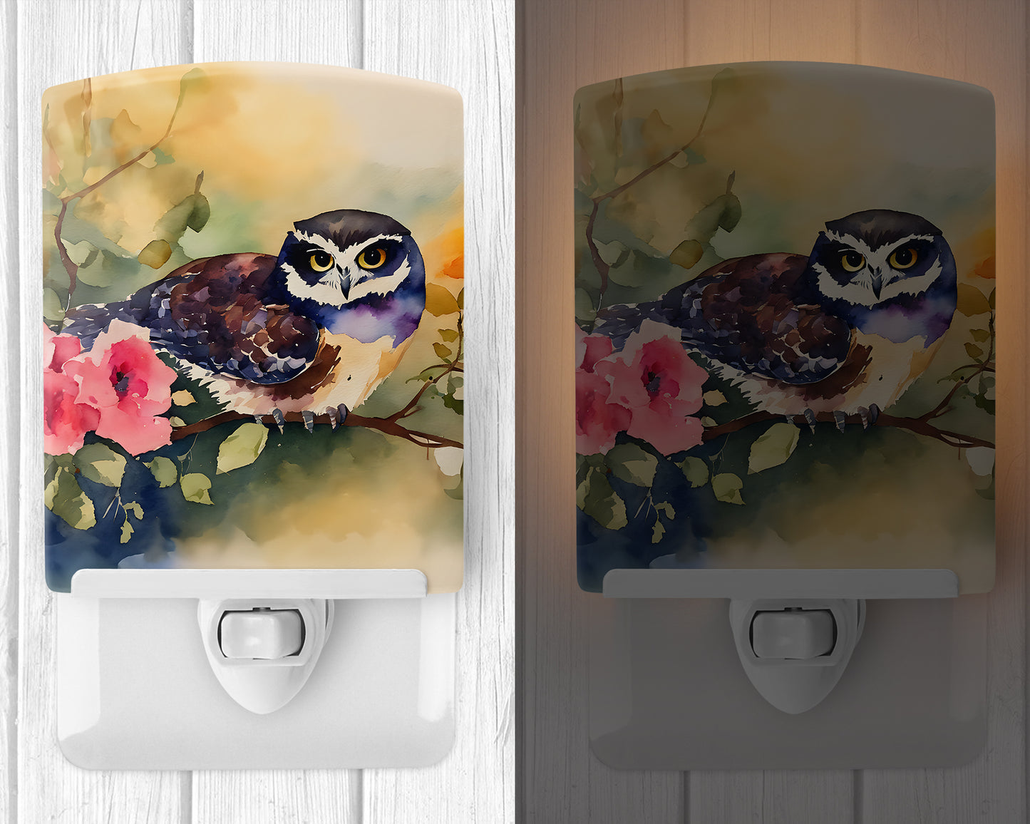 Spectacled Owl Ceramic Night Light