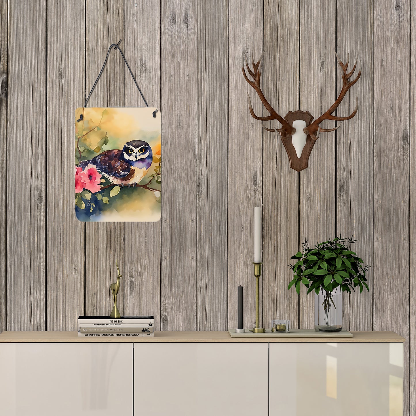 Spectacled Owl Wall or Door Hanging Prints