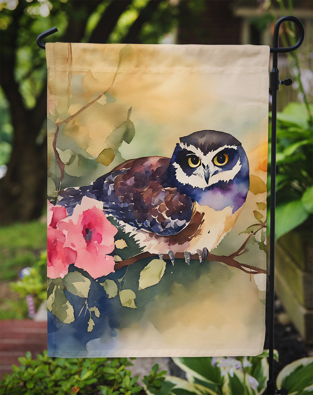 Spectacled Owl Garden Flag