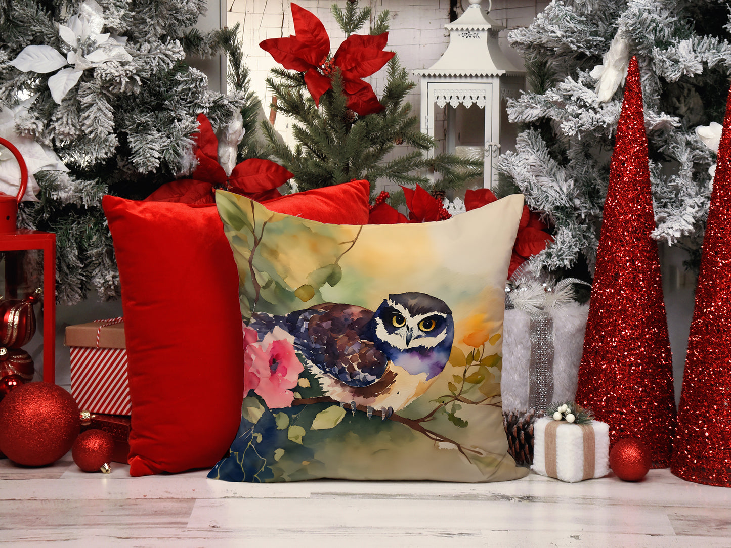 Spectacled Owl Throw Pillow