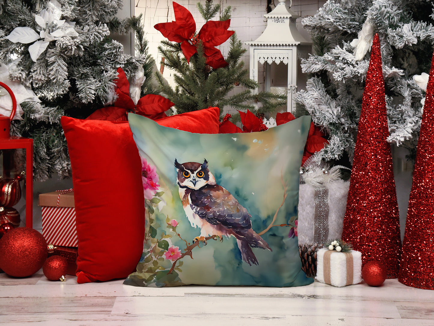 Spectacled Owl Throw Pillow