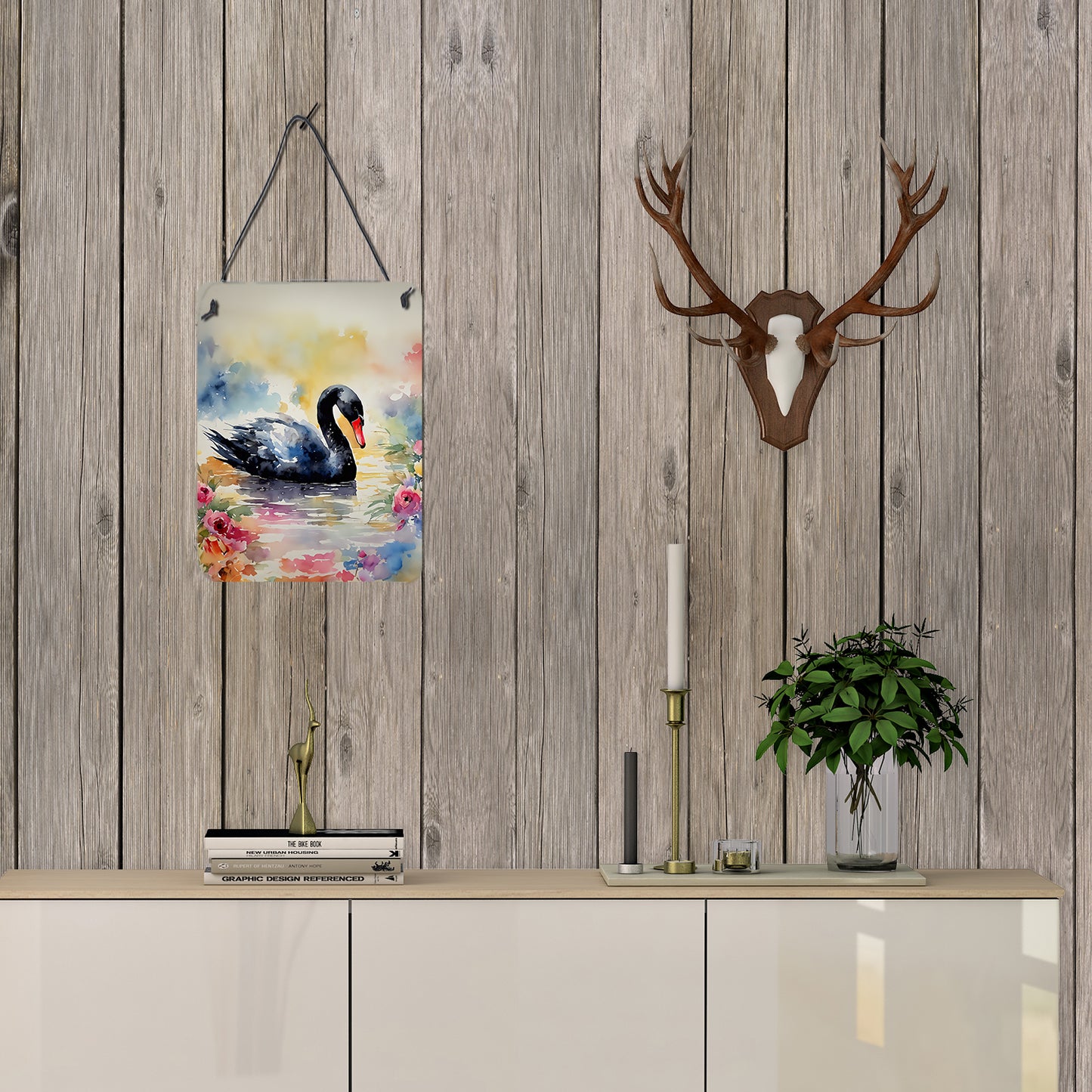 Black Swan Wall or Door Hanging Prints