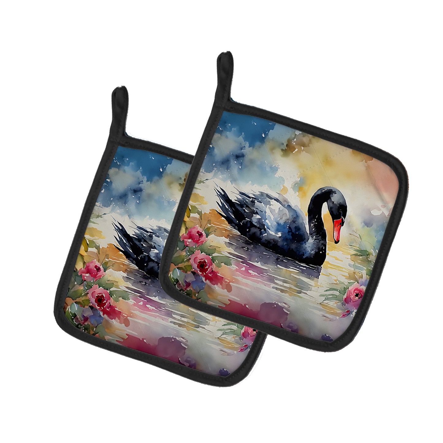 Buy this Black Swan Pair of Pot Holders