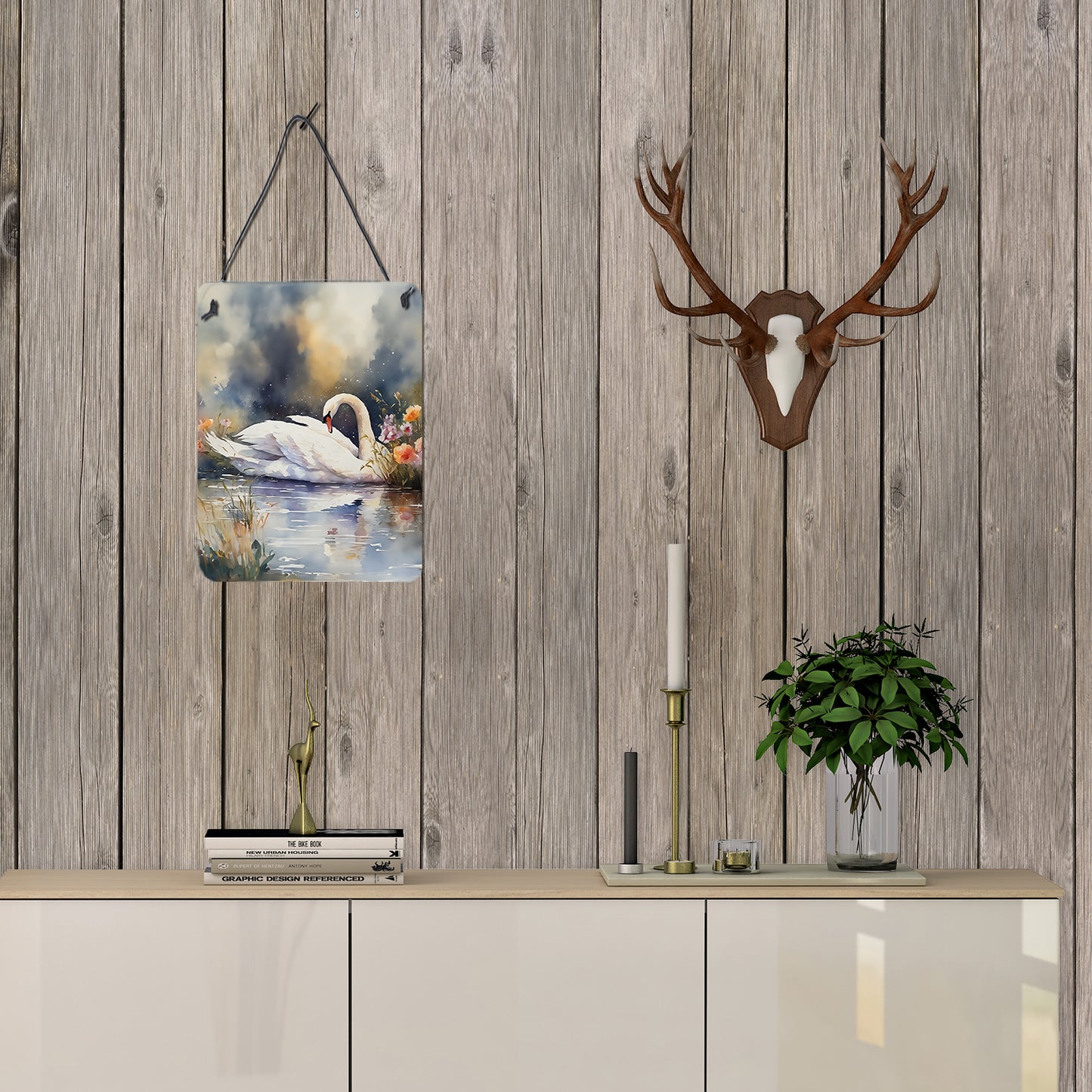 Swan Wall or Door Hanging Prints