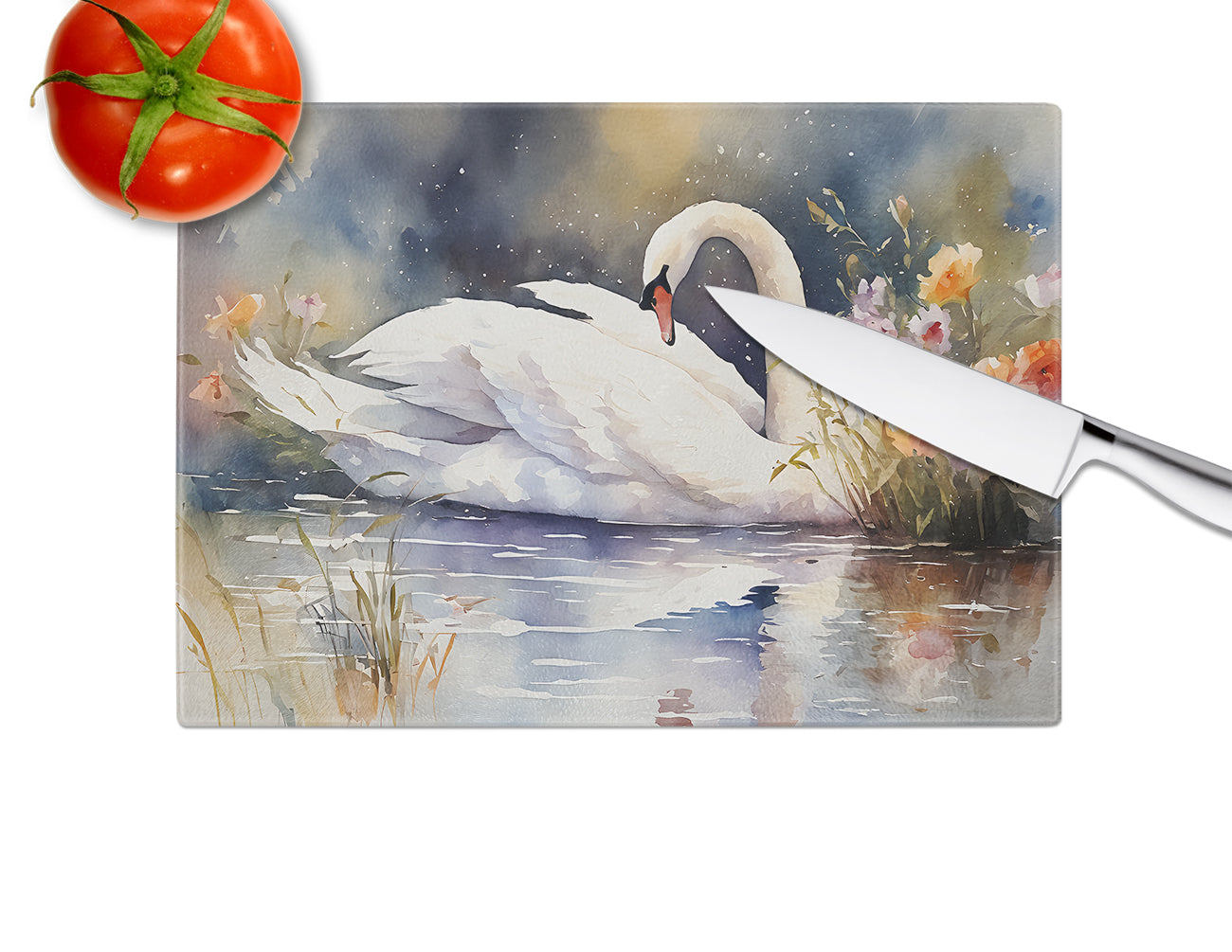 Swan Glass Cutting Board